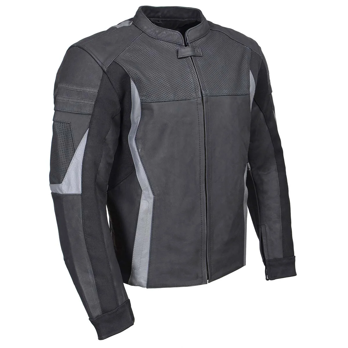 High-End Milwaukee Leather Men’s Stryde Black and Grey Matte Finish Racer Leather Motorcycle Jacket – LKM17024 Dependable