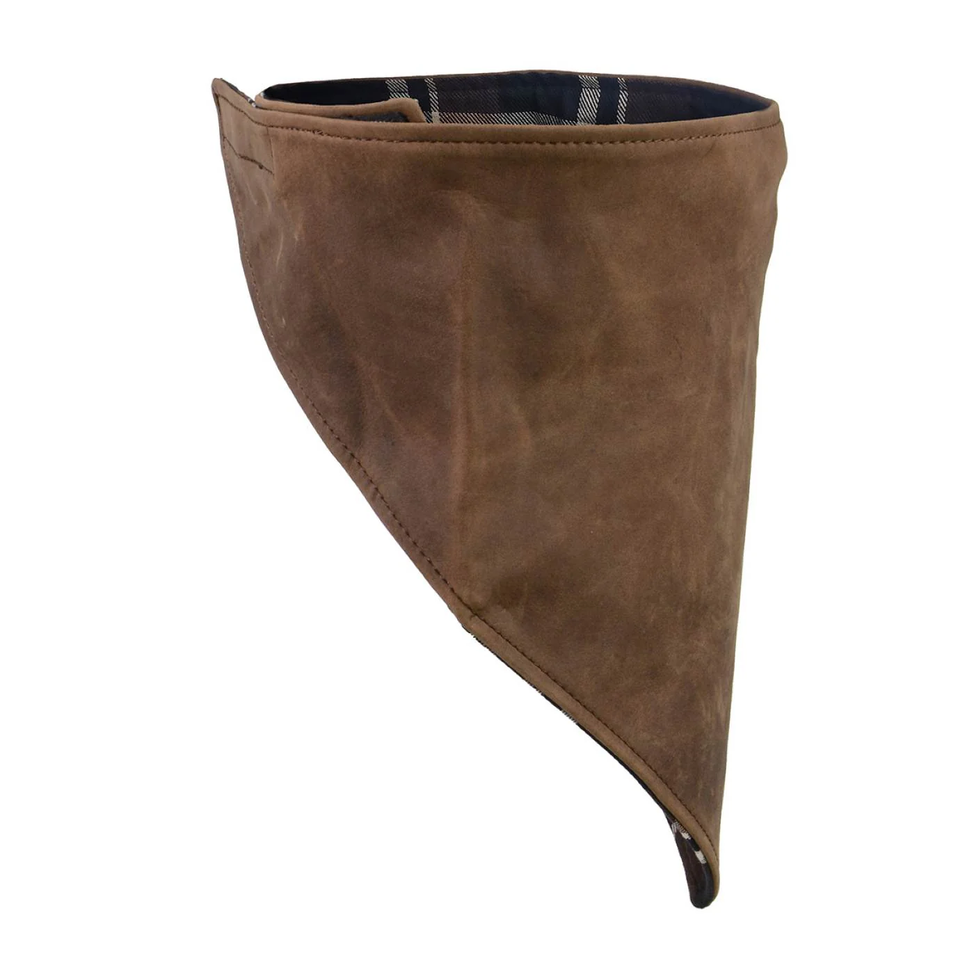 Breathable Milwaukee Leather Unisex Brown Leather Neck Warmer – Fleece-Lined Cold Weather Motorcycle Face Cover – MP7590 Flexible