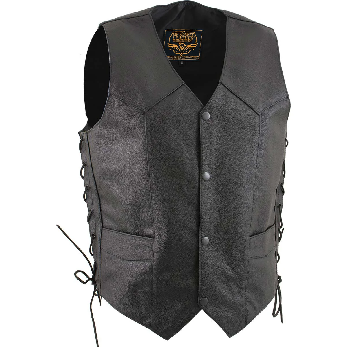High-Performance Milwaukee Leather Men’s Classic Side Laced Black Western Style Motorcycle Vest – LKM3776 Optimized
