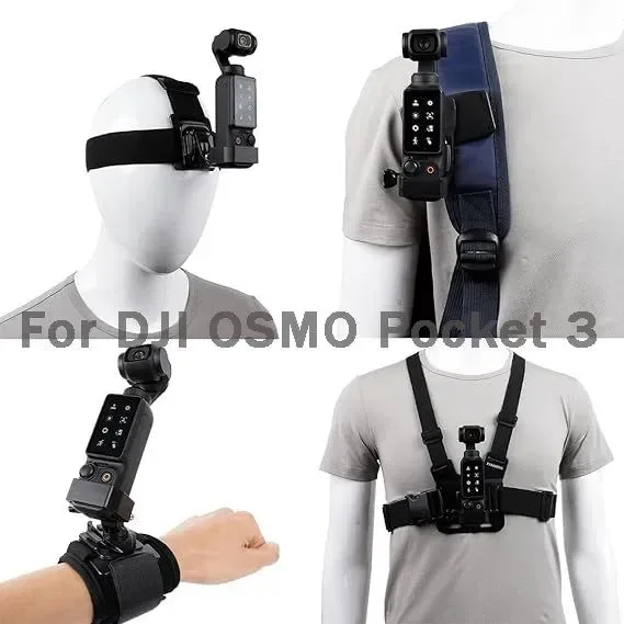 High-Performance Accessories Kit for DJI Osmo Pocket 3 – Quick Release Head Strap Chest Harness Backpack Clip Wrist Mount Set Efficient