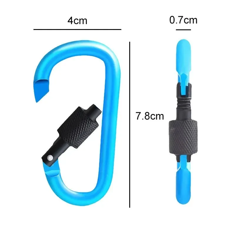 Secure Carabiner Clips with Screw Gate 4Pcs Carabiners Hiking Clips with 7mm Diameter Aluminum Rod EDC Outdoor Camping Equipment Hook SPECIFICATIONS Smooth