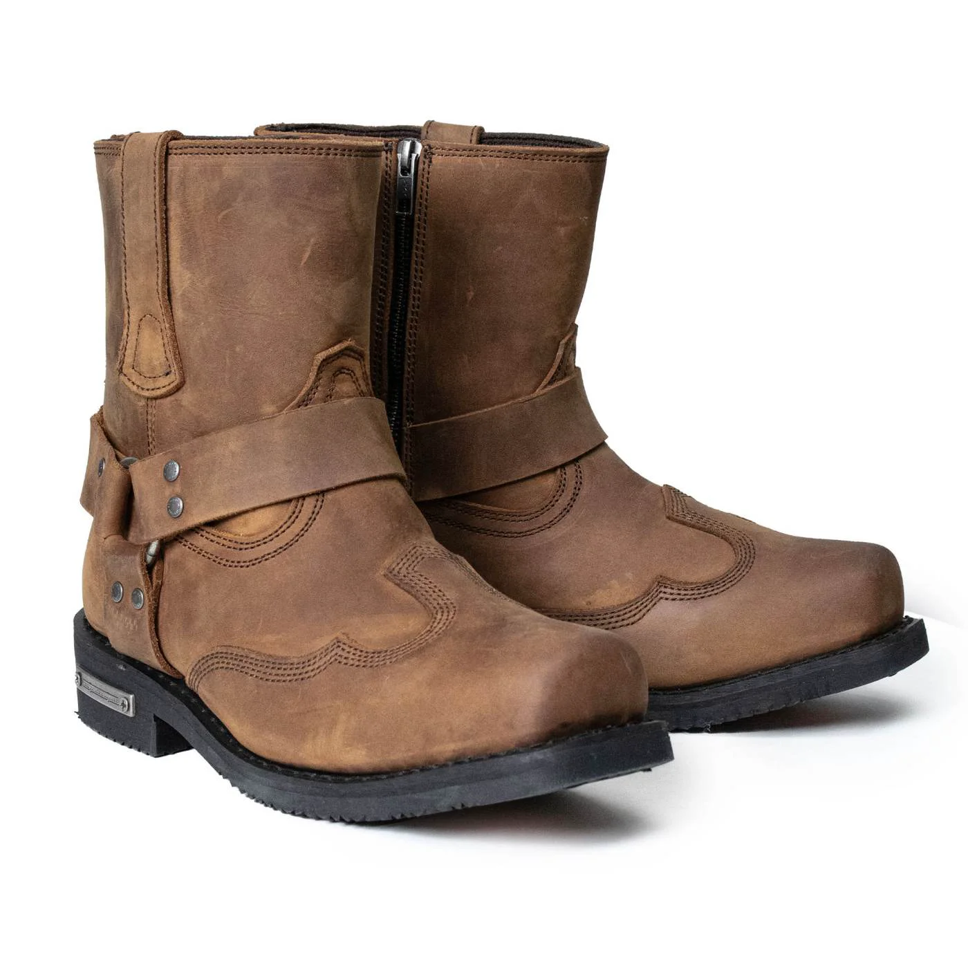 Solid Milwaukee Leather Men’s Copper Ridge Brown Suede Motorcycle Harness Boots – MBM9053 Advanced