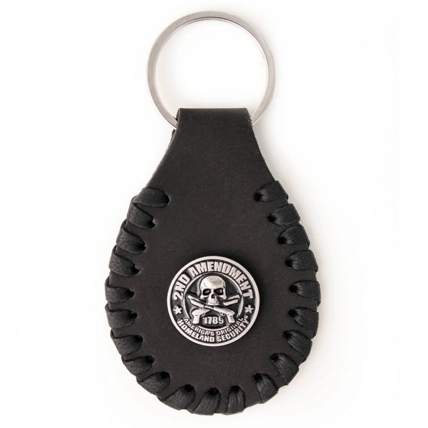 Healthy Milwaukee Leather Black 2nd Amendment Pewter Emblem Key Chain – MLA9523 Elite