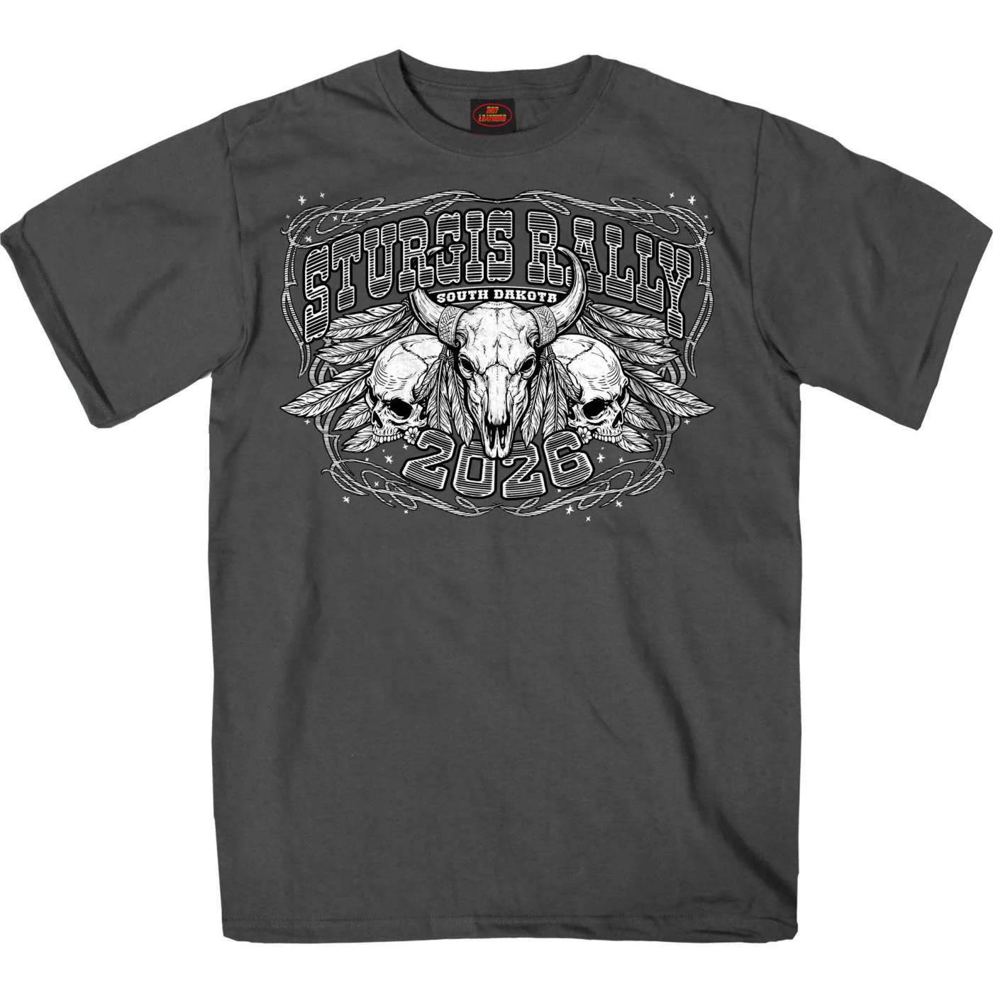 High-End 2026 Men’s Sturgis Motorcycle Rally Bison Skull Charcoal Short Sleeve T-Shirt – SPB1212 Next-Generation