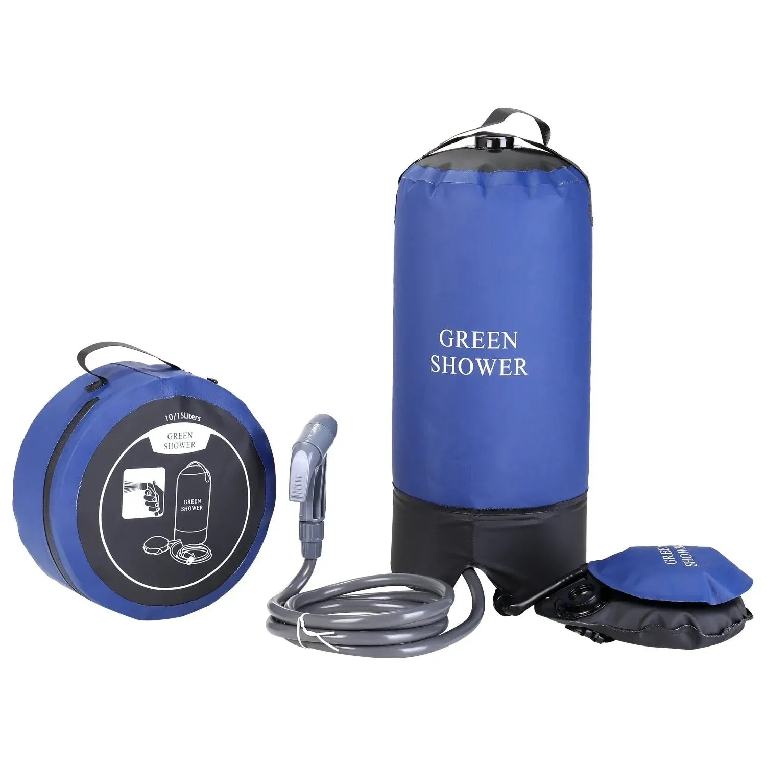 Reusable Portable Inflatable Camping Shower 12L PVC Pressure Shower Bag with Foot Pump Hose Authentic