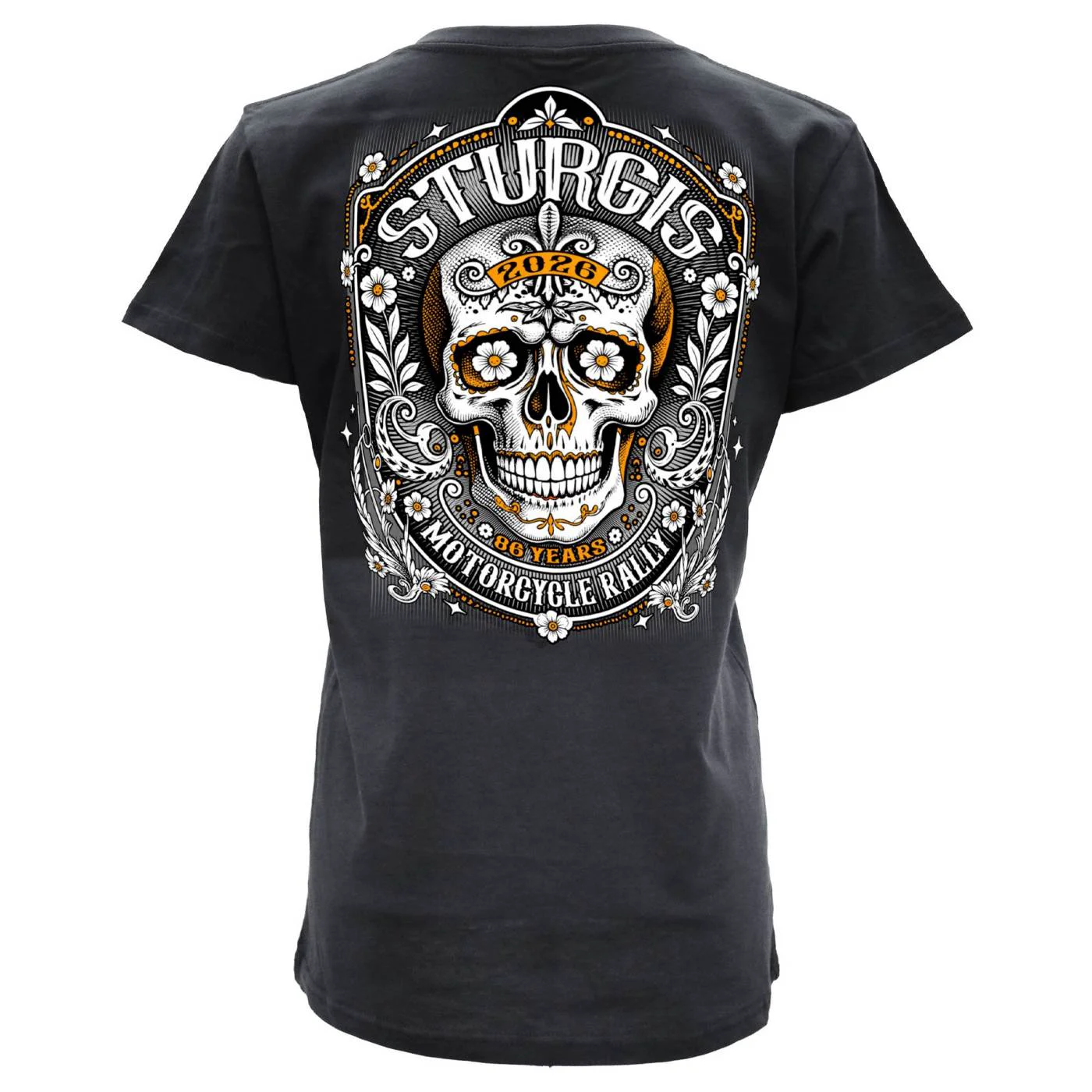 Sustainable 2026 Ladies Sturgis Motorcycle Rally Rushmore Black Short Sleeve V-Neck T-Shirt – SPL1949 High-End