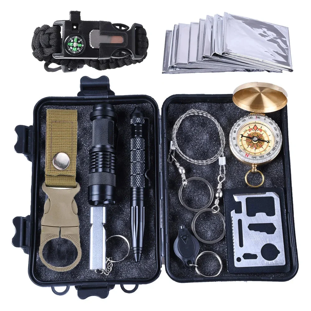 High-End Car Emergency Survival Kit with Window Breaker – Portable First Aid Safety Tool for Travel Camping Road Trips Contemporary