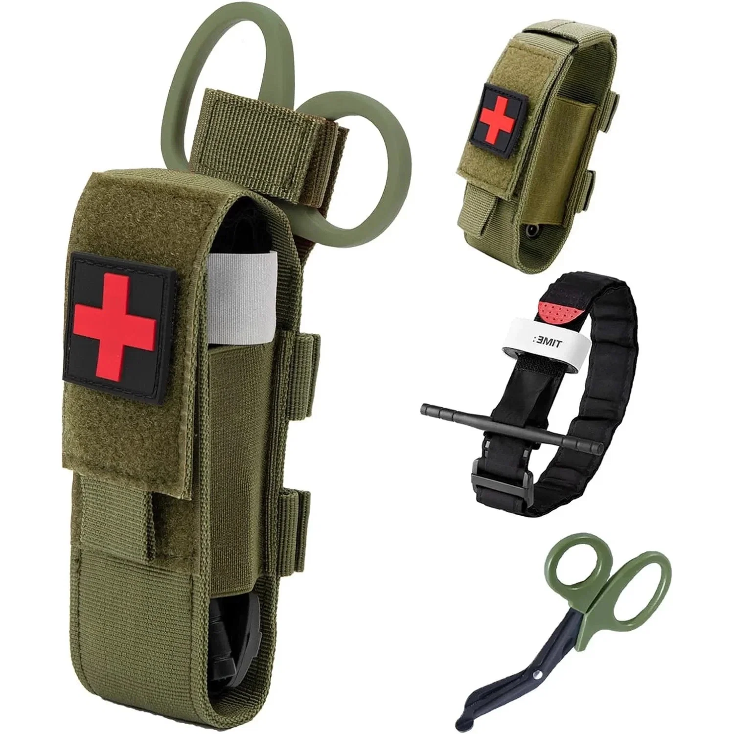 Authentic Tactical MOLLE First Aid Kit with Tourniquet Rescue Scissors Smooth