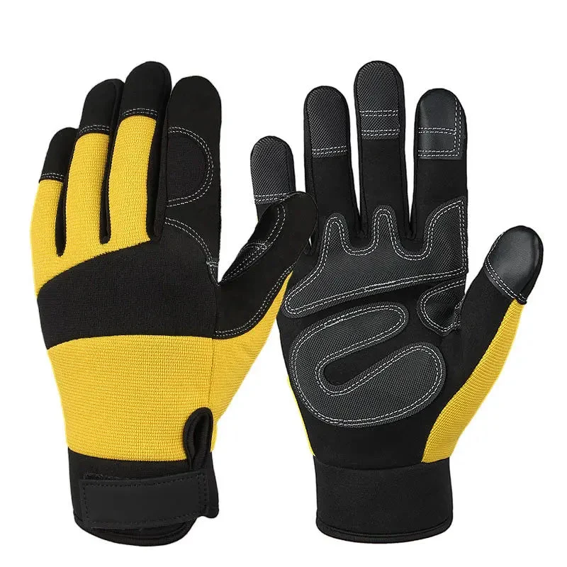 User-Friendly Full Finger Cowhide Rock Climbing Gloves Anti-Slip Modern