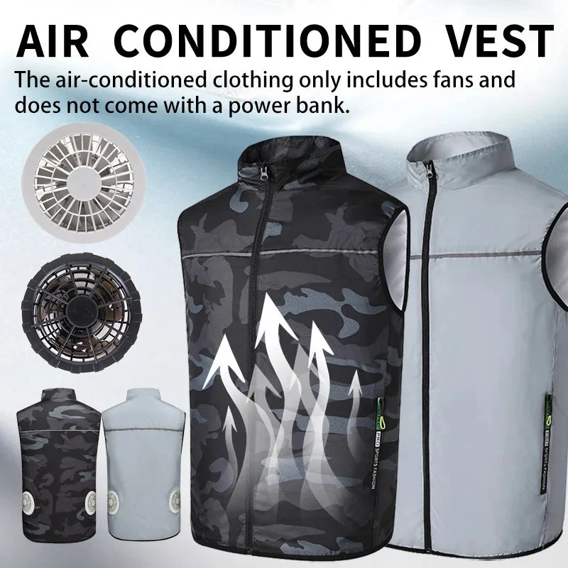 Healthy Fan-Equipped Air-Conditioned Cooling Vest – USB Dual Fan Breathable Outdoor Work Fan-Equipped Air-Conditioned Cooling Vest – USB Dual Fan Breathable Outdoor Work Vest Minimalist