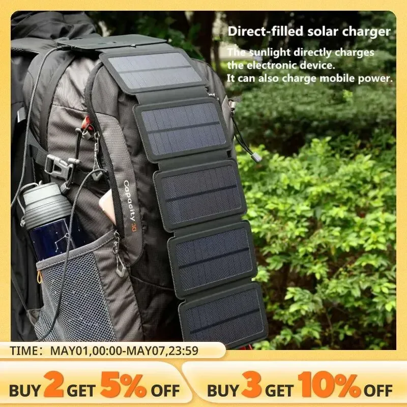 Relaxed Panel de carga solar portátil multifuncional para exteriores plegable 5 V 1 A dispositivo de salida USB herramienta de camping salida de alta potencia. Advanced