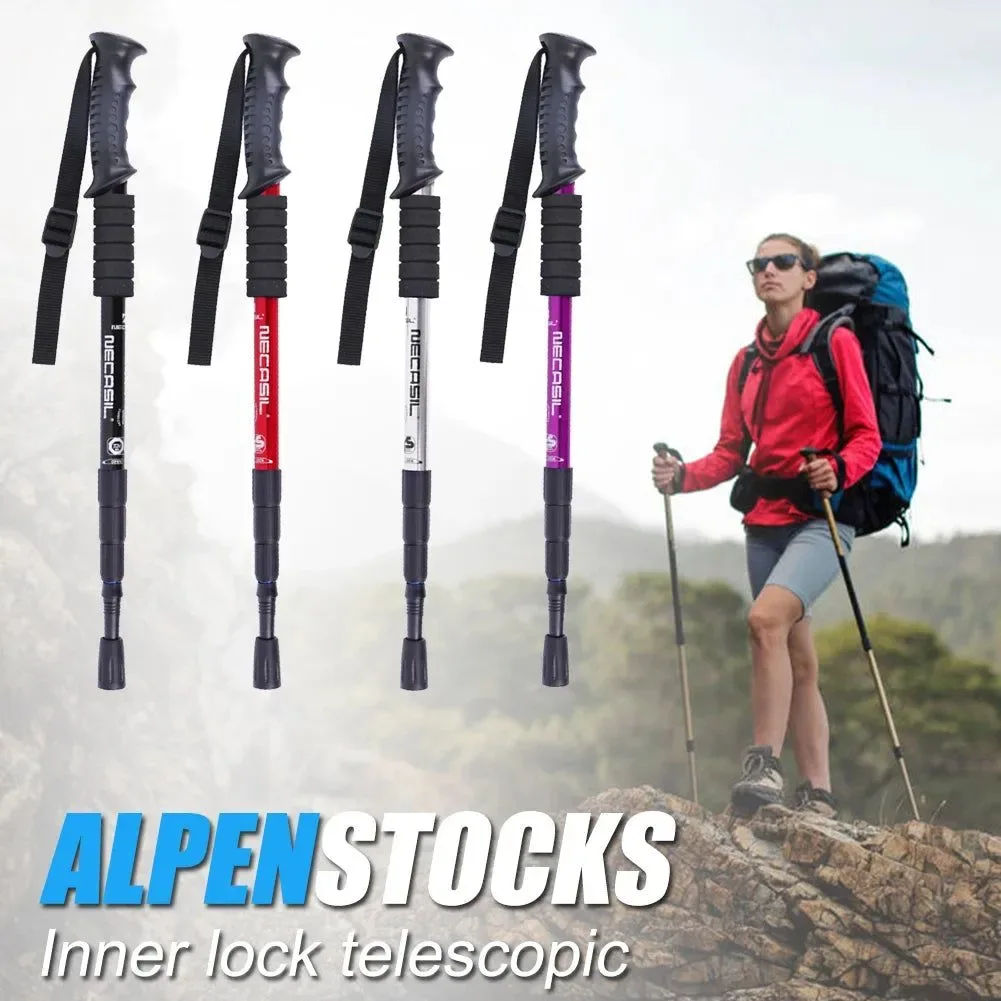 Unique Bastones plegables ligeros de aleación de aluminio 1 2 piezas – Bastones de trekking telescópicos de 4 secciones de alta calidad para senderismo y escalada Fashionable