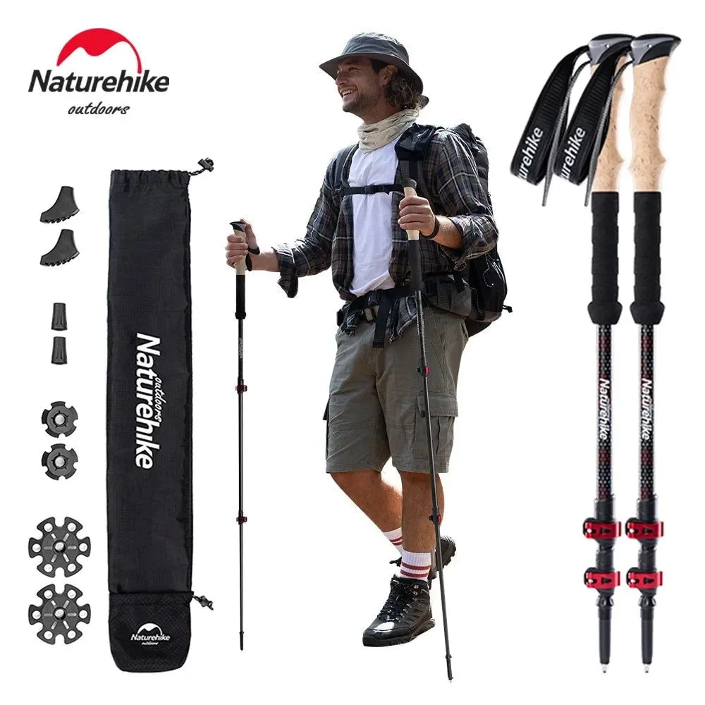 Premium Bastones de trekking plegables de fibra de carbono bastones telescópicos ligeros para caminar hacer senderismo y escalar. Artisan