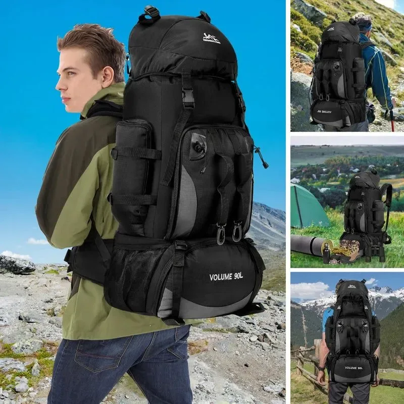 Excellent Mochila impermeable de 90 l para senderismo y camping mochila de trekking de gran capacidad para viajes y deportes al aire libre. Refined