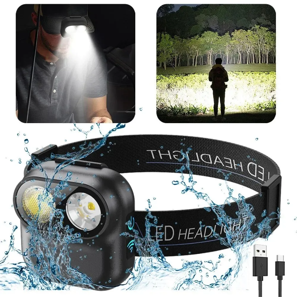 Quality Linterna frontal recargable por USB de alto brillo 6 velocidades 800 mAh para camping y pesca. Original Design