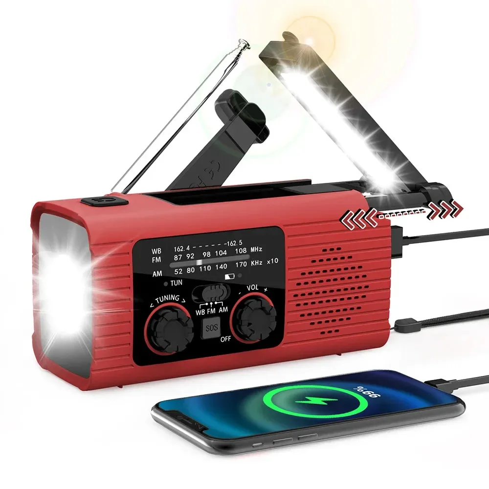 Smooth Luz de emergencia recargable con función de radio carga solar LED intermitente linterna potente para emergencias al aire libre. Luz eléctrica recargable con función de radio luz de emergencia carga solar flash LED luz de emergencia para exteriores linterna potente Fine
