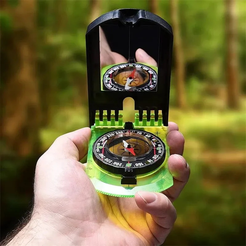 Proven Brújula para exteriores regla de mapa a escala con espejo abatible multifuncional para senderismo acampada y supervivencia. Classic