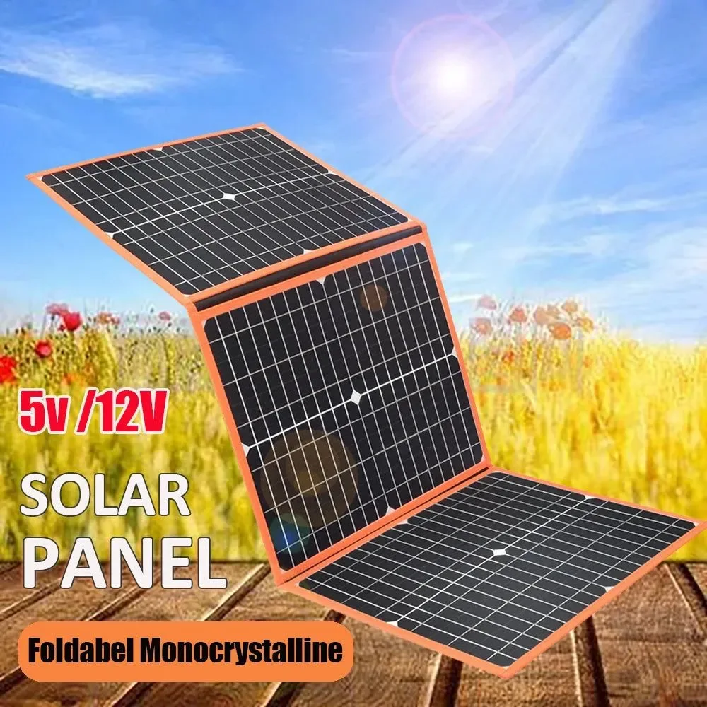 Lightweight Panel solar plegable cargador solar portátil estación de energía de batería de 12 V banco de energía USB de 5 V para teléfono móvil portátil caravana senderismo 60 W Relaxed