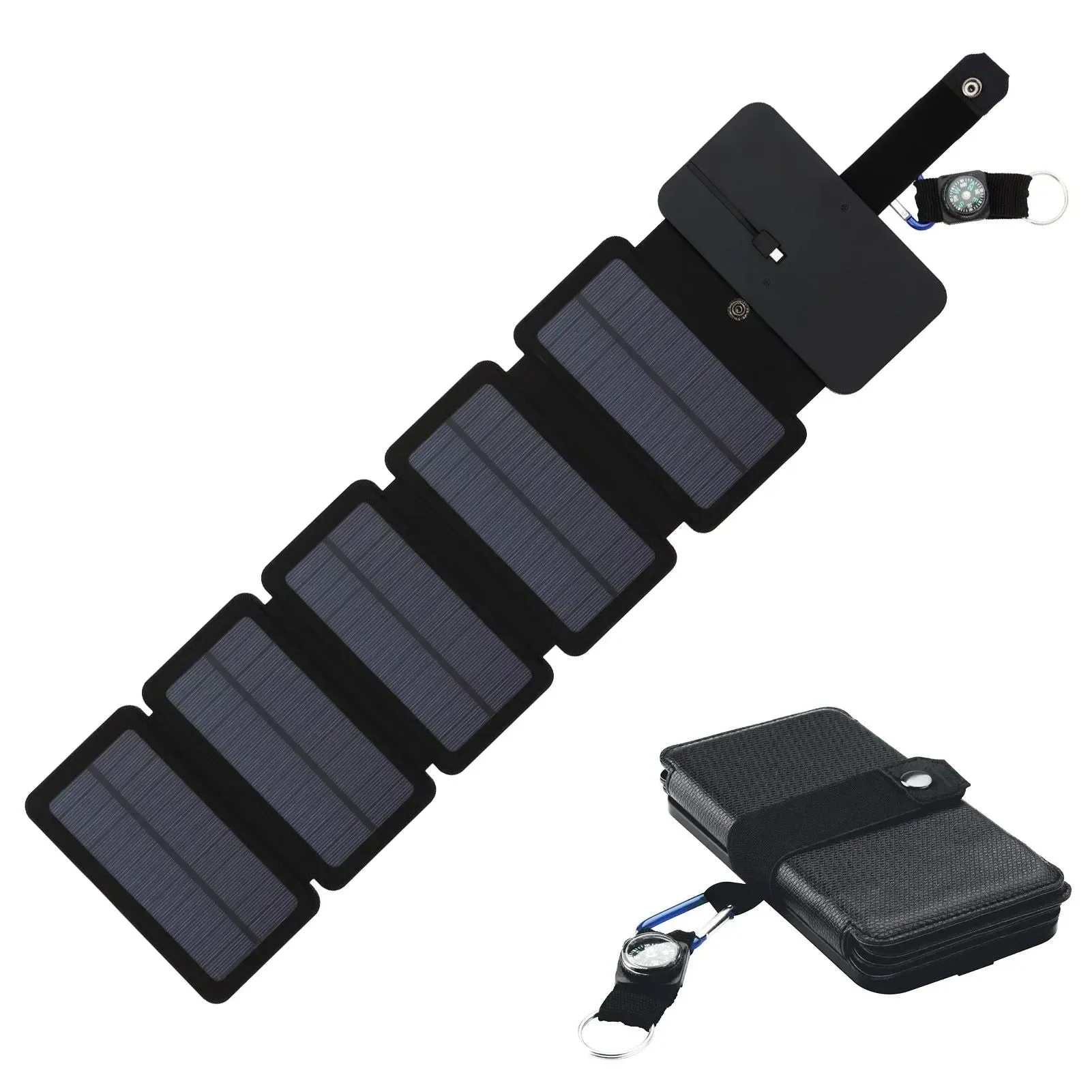 Classic Cargador de panel solar plegable de 5 V impermeable portátil para acampar al aire libre y hacer senderismo. Refined