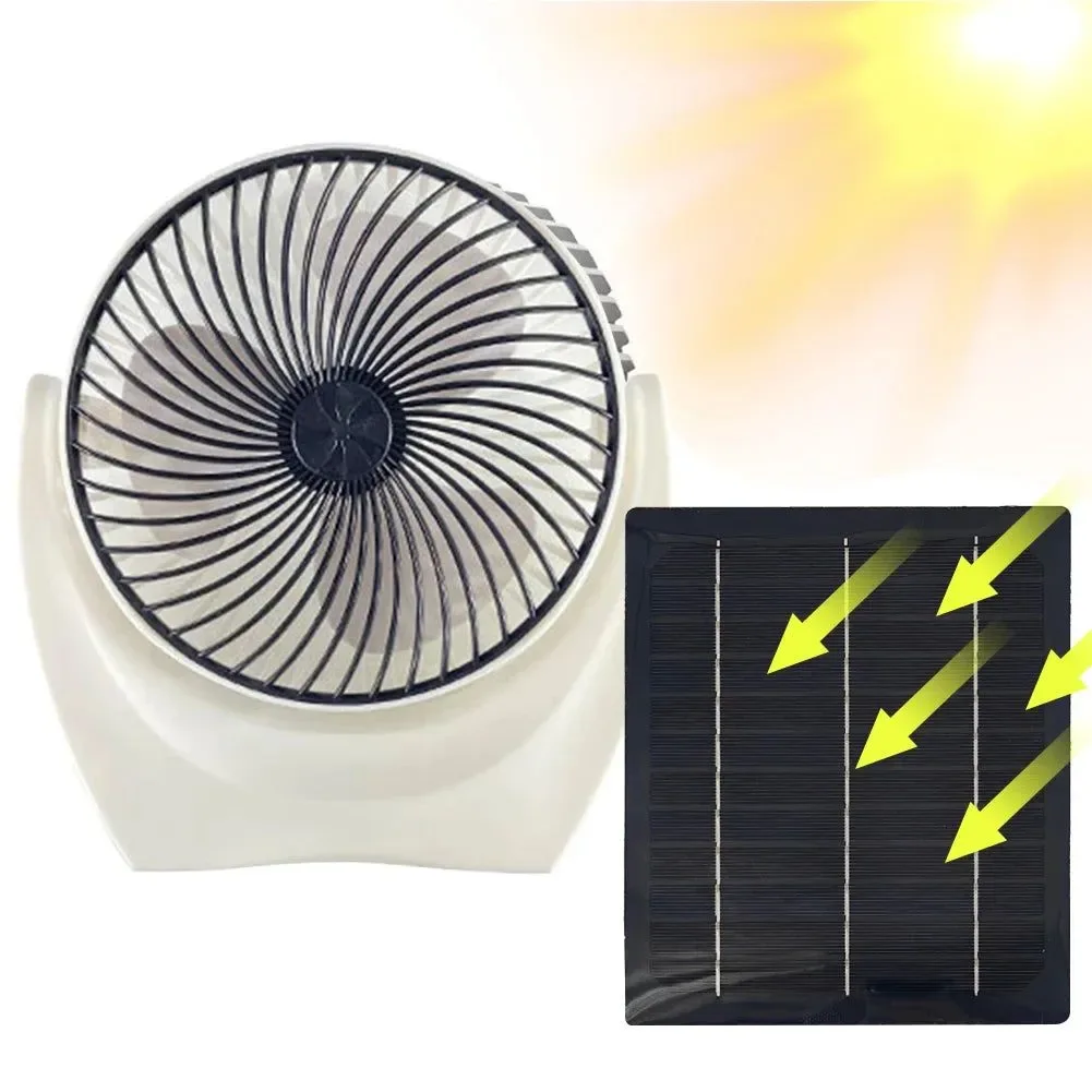 Green Ventilador solar para camping con USB ventilador solar portátil para acampar al aire libre senderismo pesca y viajes. High-Grade