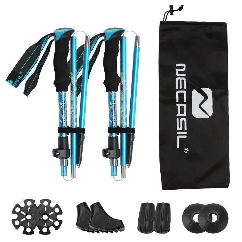 Trusted Bastones de trekking plegables Lighten Up bastones ultraligeros de fibra de carbono con cierre rápido Effective