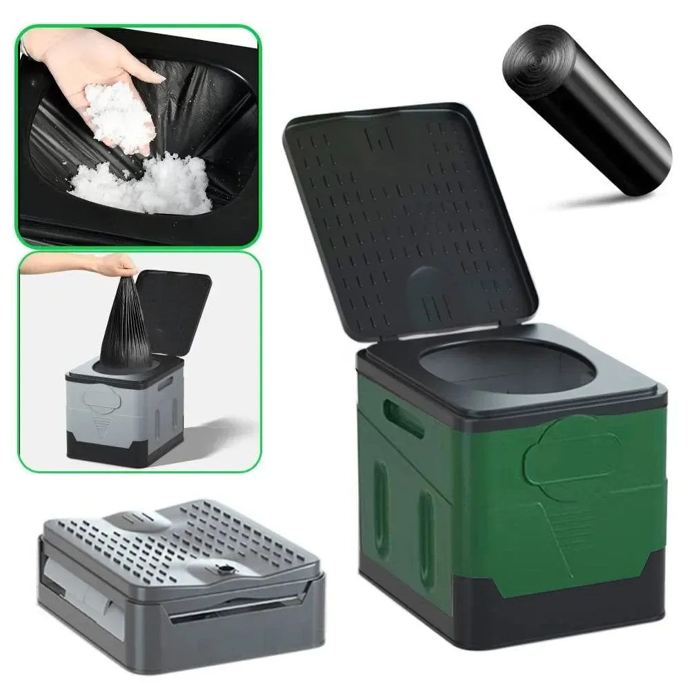Proven Inodoro portátil plegable para exteriores bote de basura reutilizable de gran capacidad para camping turismo emergencias y viajes autónomos. Trusted