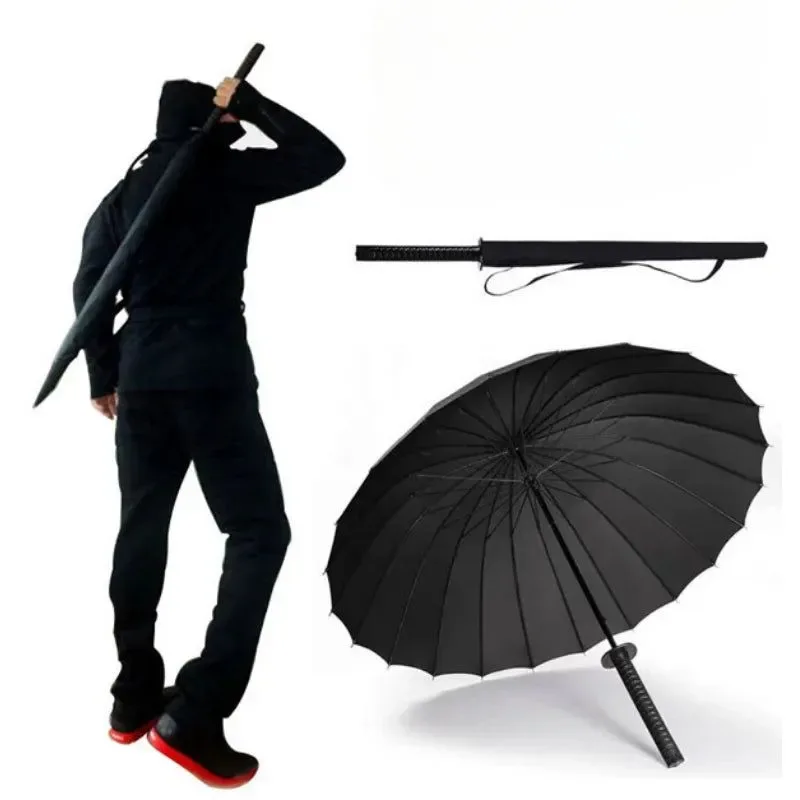 Crafted Paraguas Katana Japonés – Paraguas Samurái Automático de Mango Largo Resistente a la Lluvia Eco-Friendly