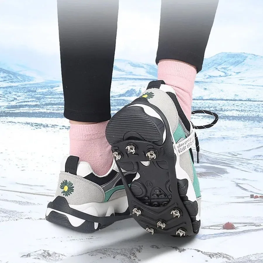 High-Grade Crampones antideslizantes de 8 dientes para hielo ies para senderismo montañismo y caminatas en la nieve. Efficient