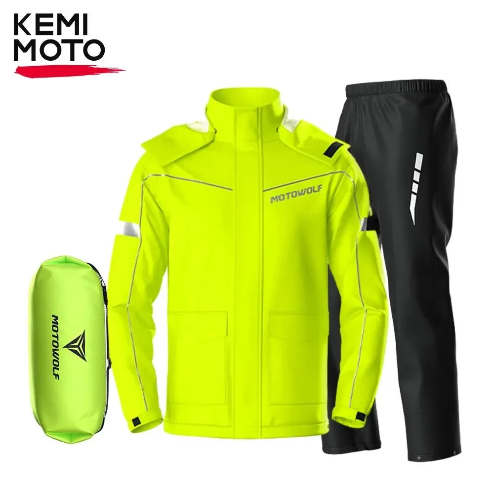 Lightweight Traje impermeable para moto impermeable y pantalones reflectantes duraderos y portátiles para motociclistas. Optimized