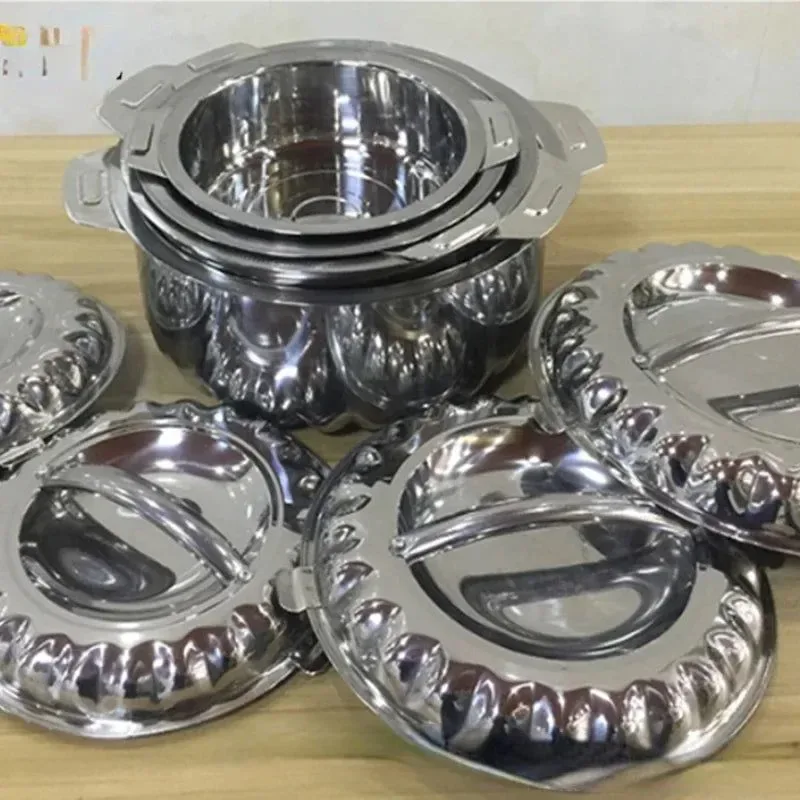 Selected Juego de 4 calentadores de alimentos térmicos de acero inoxidable 1 L 2 L 3 L y 4 L lonchera resistente para fiestas familiares bodas y eventos. Pure