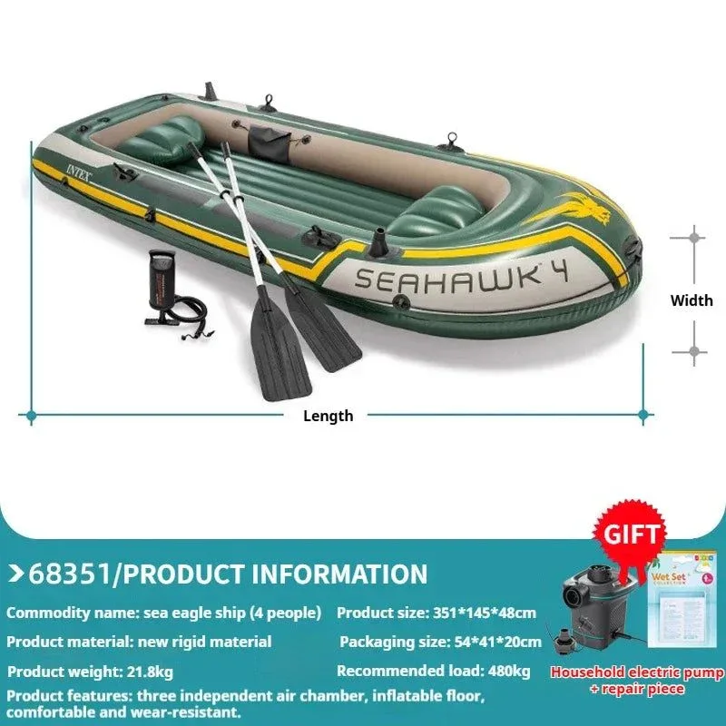 High-Performance Heavy-Duty 1-3 Person Inflatable Boat Fishing Dinghy with Detachable Seats Foldable Kayak Design Convenient
