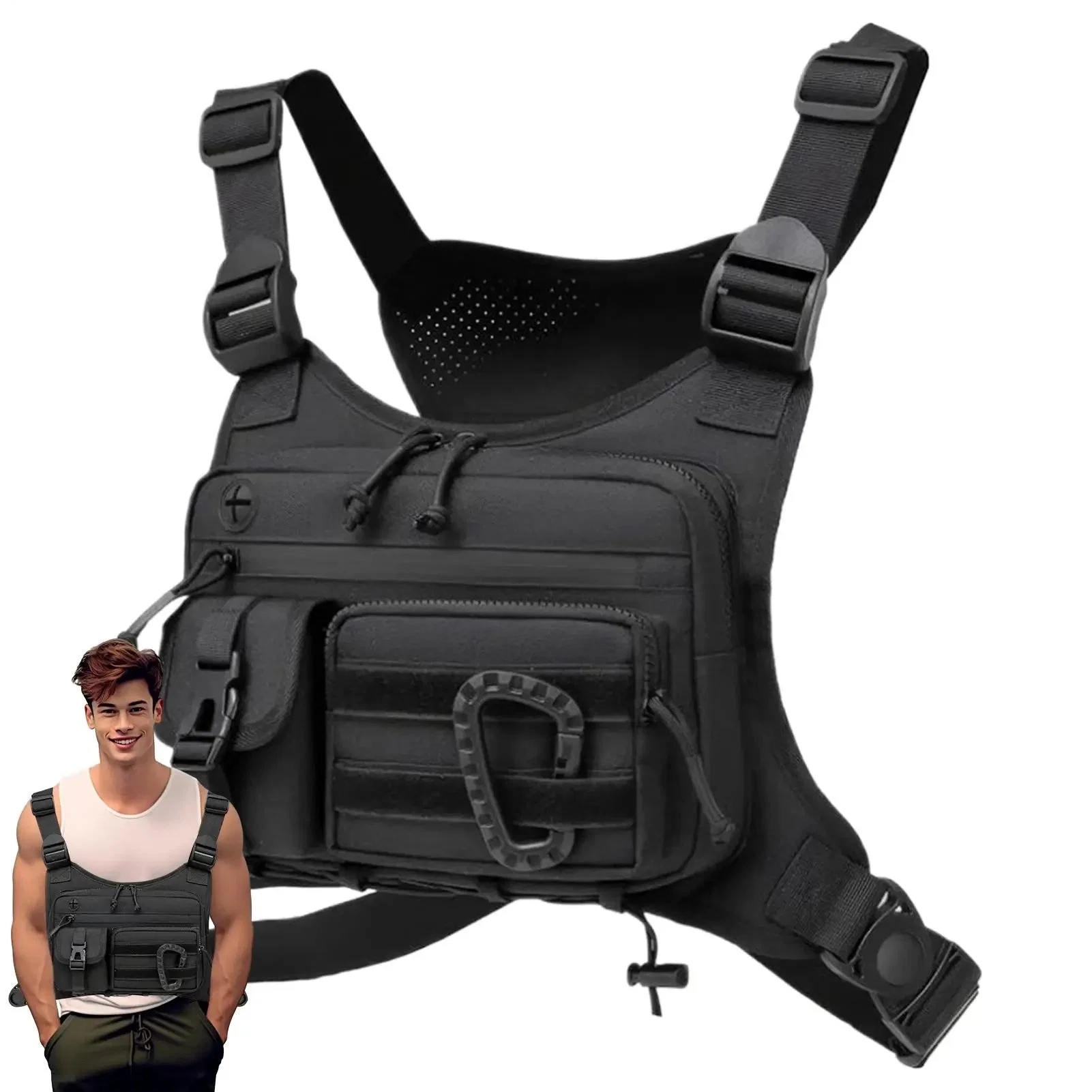 Soft Anti-Theft Chest Bag – Adjustable Running Vest Pack for Travel Hiking Motorcycle Outdoor Activities Durable