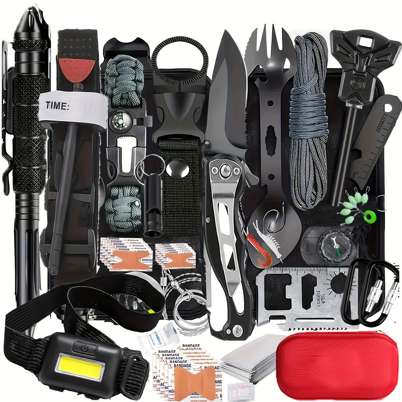 Traditional 20-in-1 Survival Gear Kit – Emergency Equipment Set for Camping Hiking Outdoor Adventures Classic