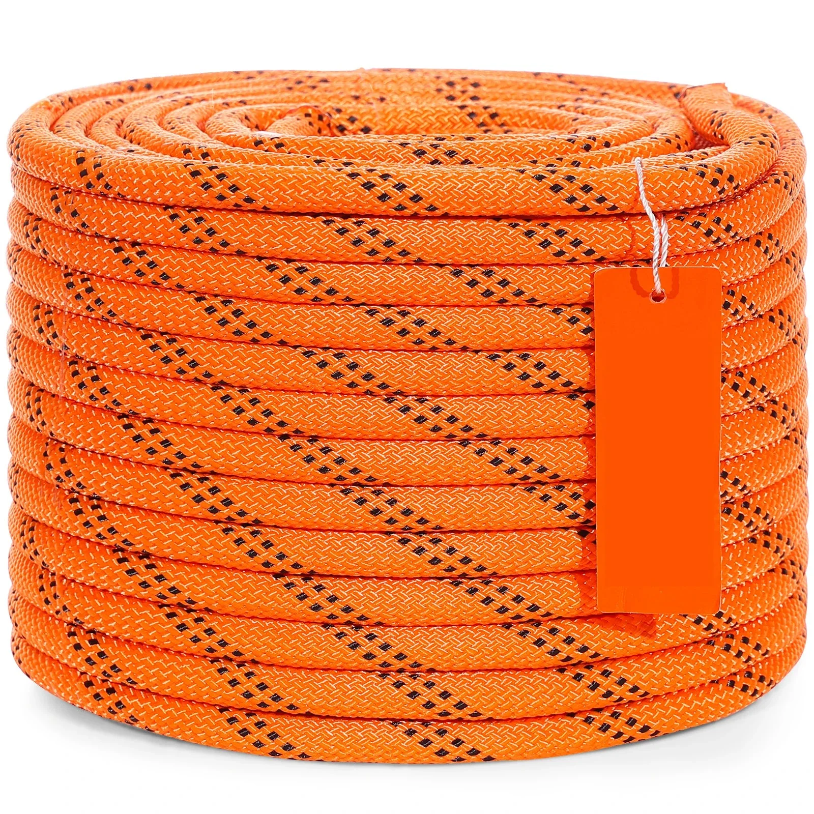Next-Generation SucceBuy 120ft Dual-Weave Polyester Rope – 3 8 1 2 48-Strand CE- Cord for Arborist Climbing Outdoor Adventures Orange Black Versatile