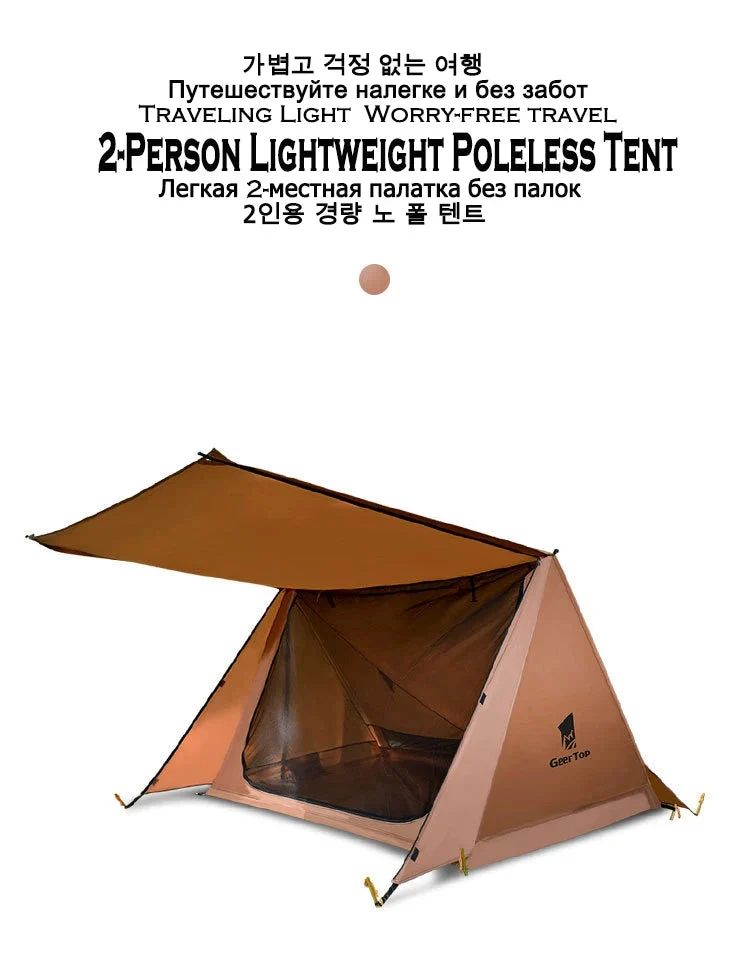 Sustainable 1-2 Person Ultralight Camping Tent – 3-Season Waterproof Backpacking Shelter First-Class