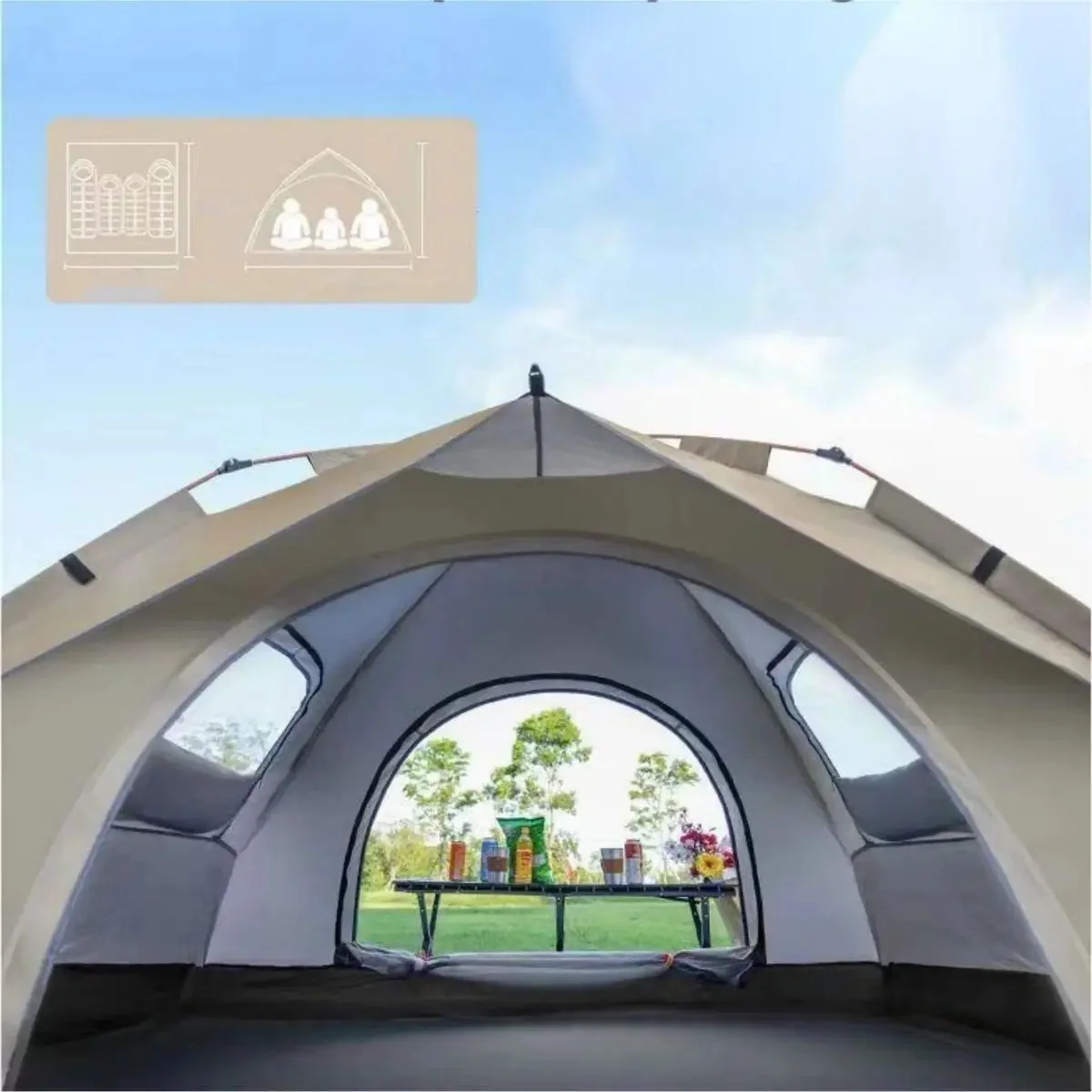 Smart 2-Person Automatic Pop-Up Camping Tent Waterproof High-Performance