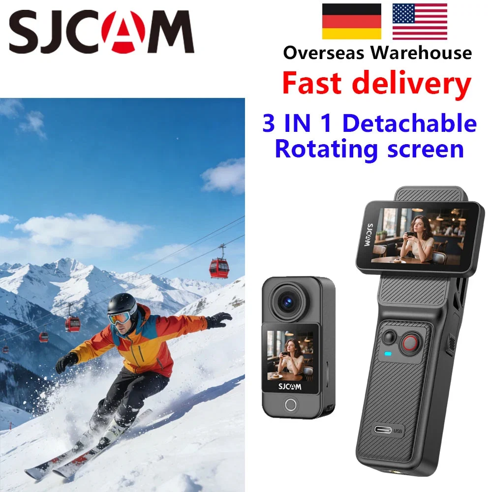 Premium Material SJCAM C400 4K Pocket Camcorder – Dual Stabilisation 30m Waterproof WiFi Rotating Touch Screen for Travel Vlogging Contemporary