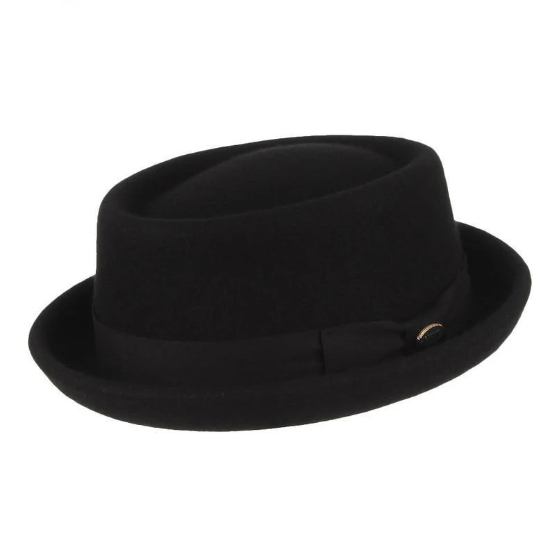 Contemporary Wool Felt Crushable Pork Pie Hat High-End