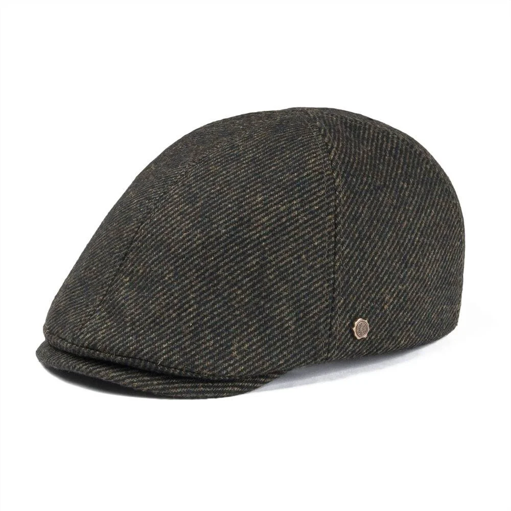 Easy-to-Use Wool Twill Flat Cap Functional