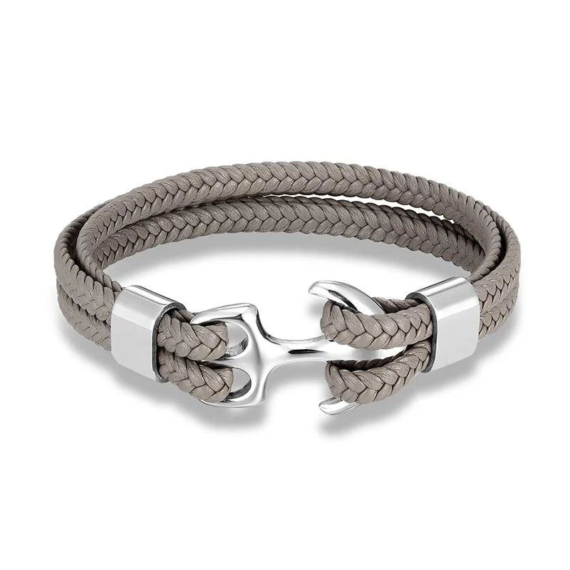 Detailed Nardo Grey Braided Leather Bracelet Dependable