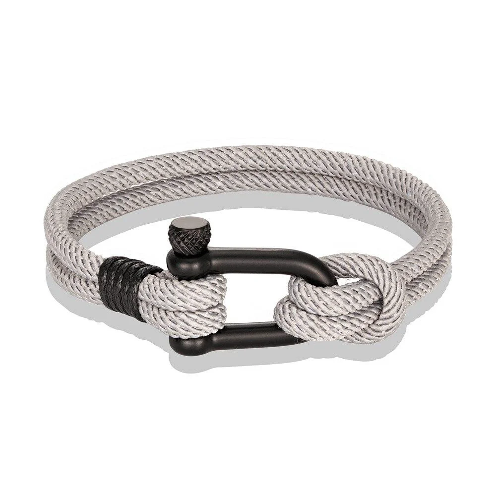 Verified Gordi Dark U-Shape Shackle Solid Rope Bracelet Specialty