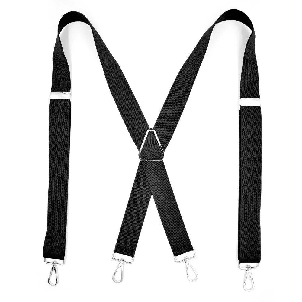 World-Class Armando Solid 4 Hook Clip Business Suspenders 25 mm Authentic