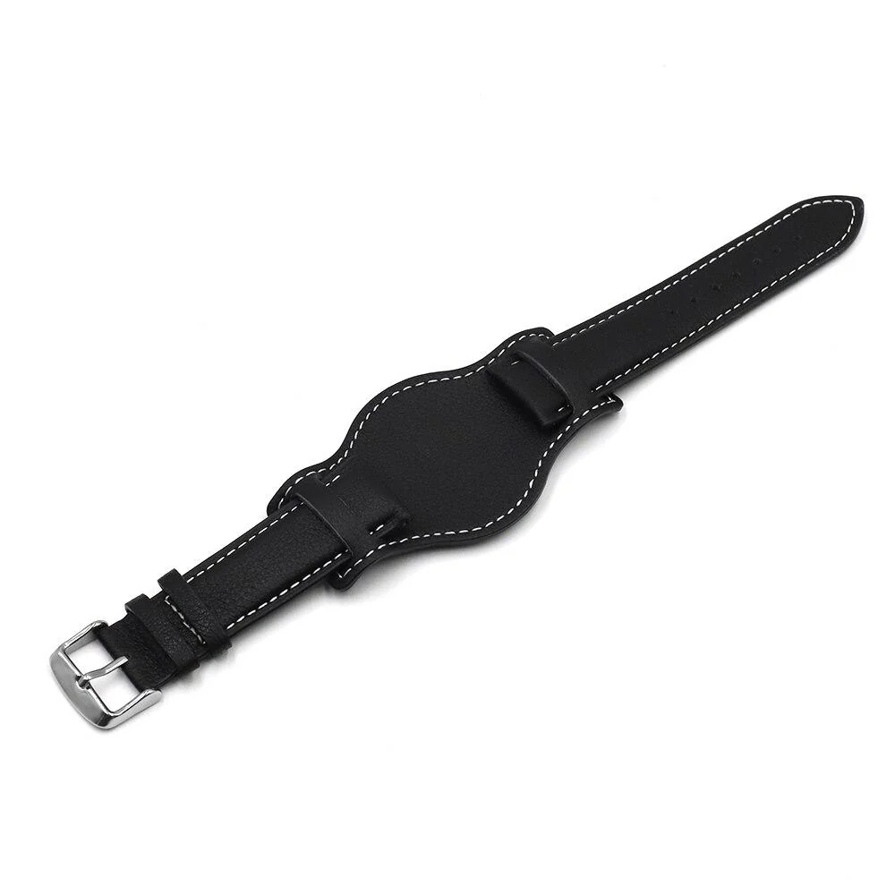Practical Apollinaire Cow Leather Watch Bund Strap With Tang Buckle Next-Generation