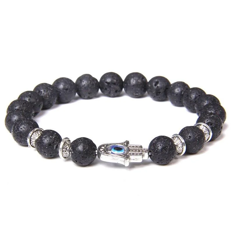 Authentic Fatima Hand Evil Eye Stone Beaded Bracelet Original Design