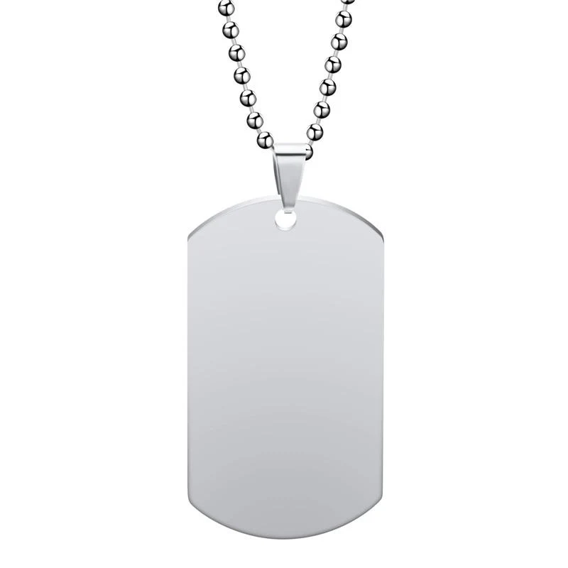 Luxury Dog Tag 316L Stainless Steel Pendant Necklace Eco-Friendly