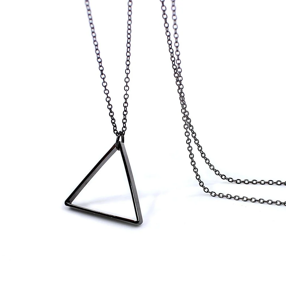 Lightweight Triangle Minimal Pendant Necklace Recyclable