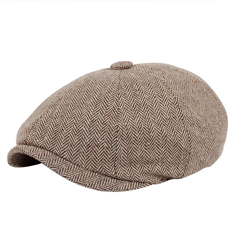 Premium Material Clásico Herringbone Newsboy Gorra Durable