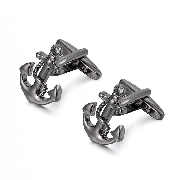 Trendy Gemelos de ancla gris plomo Fine
