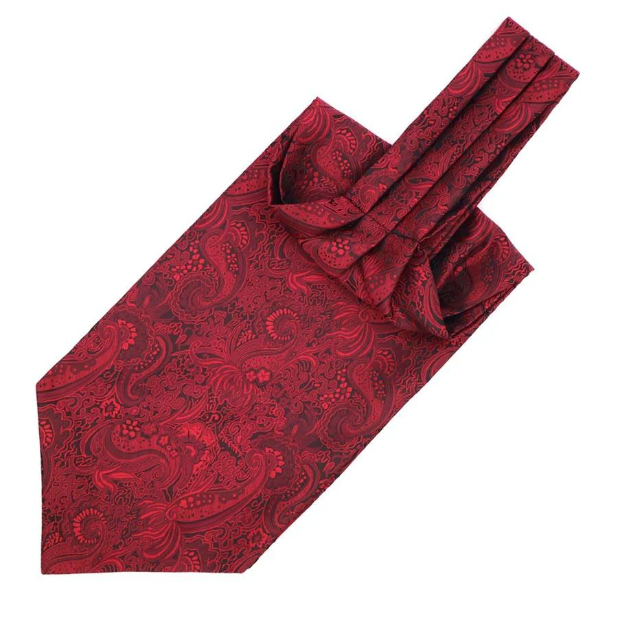 Fine Crafted Corbata Paisley Jacquard Solid Ascot First-Class