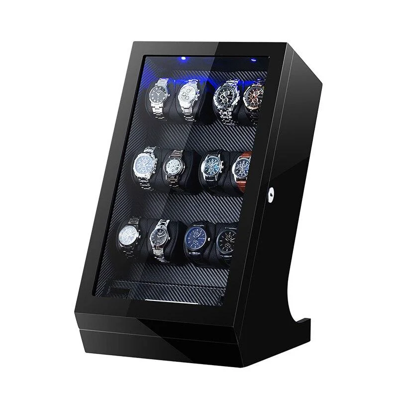 Eco-Friendly Walter Cargador y organizador automático de relojes de fibra de carbono 12 2 ranuras Efficient